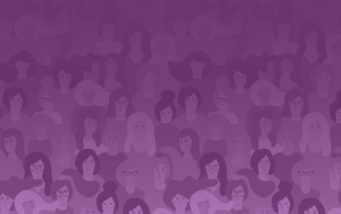 Illustration of a crowd of women.