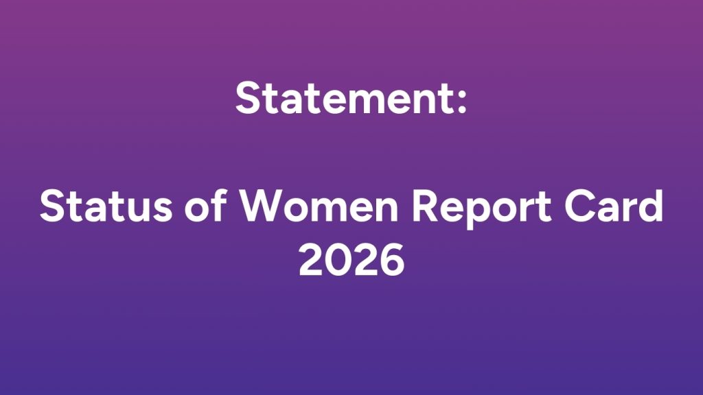 Statement: Status of Women Report Card 2026